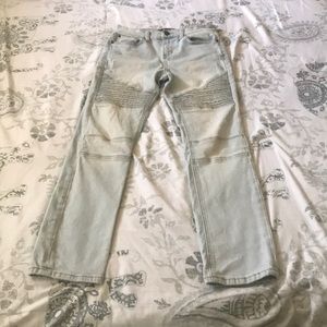 RSQ super skinny light washed biker jeans